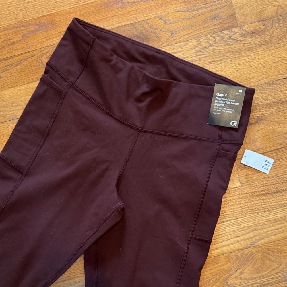 Gap Women’s Burgundy Leggings - Picture 2 of 4